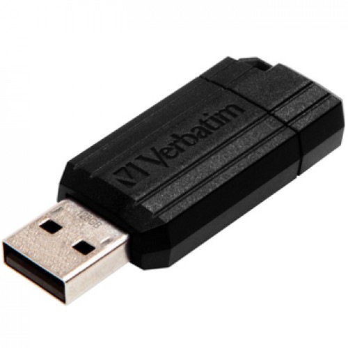 Pen Drive USB-A 2.0 128GB VERBATIM PINSTRIPE Preto