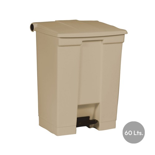 Contentor 60L Plástico c/Pedal Bege
