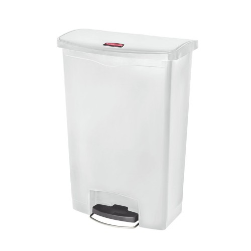 Contentor 90L Resina Slim Jim Step-On c/Pedal Branco