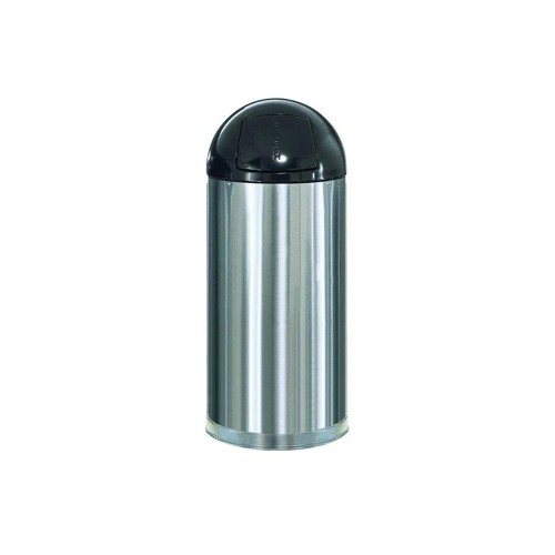 Papeleira 55L Metal EasyPush Aço Inox