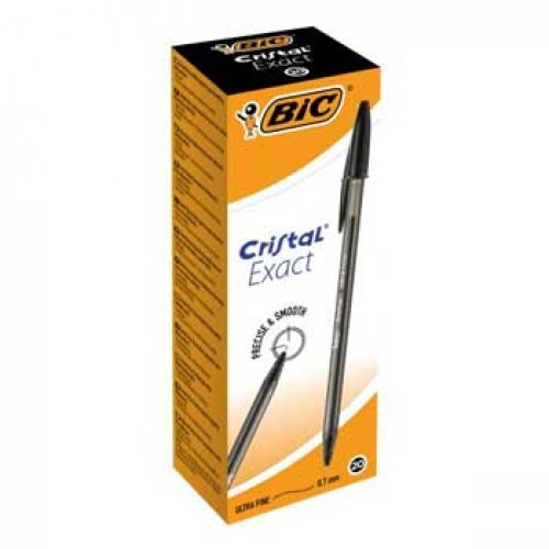 Esferográfica BIC Cristal Exact Preto 0,7mm 20un