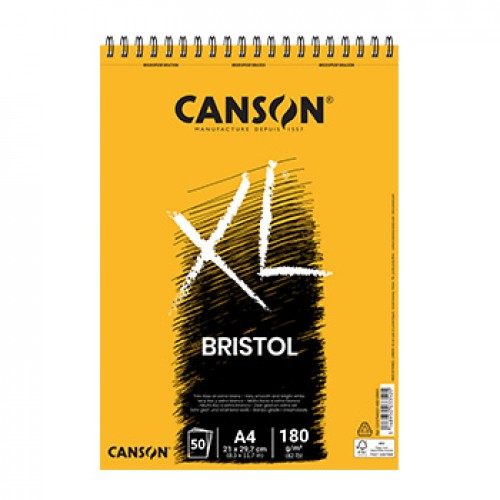 Bloco Espiralado Canson XL Bristol A4 180g 50Fls