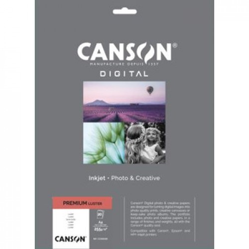 Papel A4 255g Foto Canson Premium Lustroso 20Fls