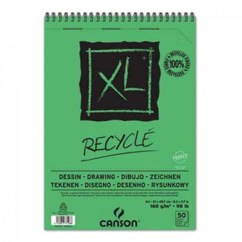 Bloco Espiralado Canson XL Recycle A4 160g 50Fls