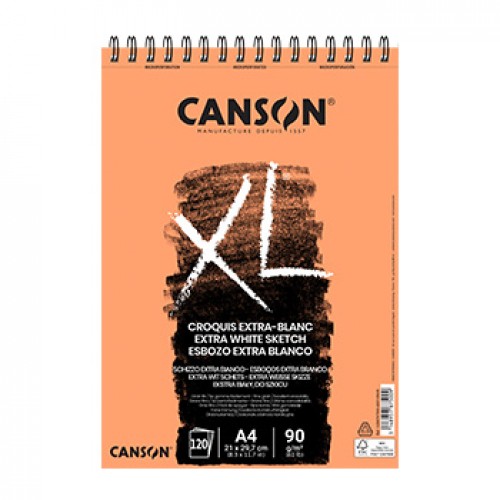 Bloco Espiralado Canson XL Extra Blanc A4 90g 120Fls