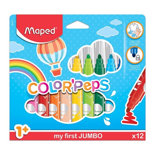 Marcador Feltro Maped Early Age My First (+1Ano) - 12un
