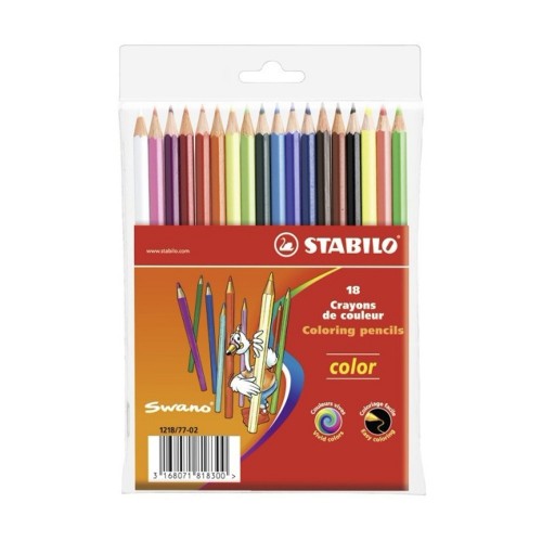 Lápis Cor 18un Carteira Plástica Stabilo Color 18cm