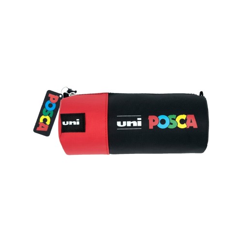 Estojo Redondo Verm c/Marcadores Sortidos Uniball Posca 12un
