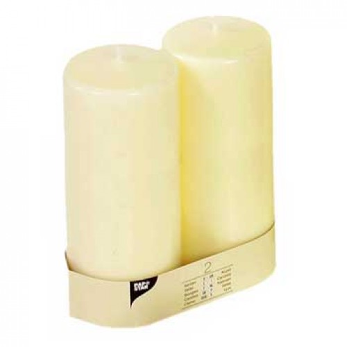 Velas Decorativas  Ø 80mm Altura 22cm Marfim-2un