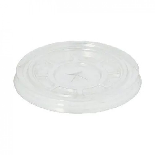 Tampa PET Redonda 9,5cm Transparente Rasa C/Orificio 50un