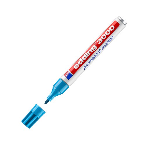 Marcador Permanente Grosso Edding 3000 1,5-3mm AzulClaro 1un