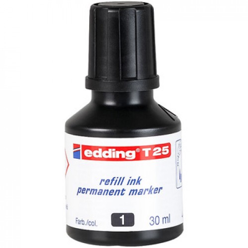 Recarga Marcadores Permanentes Edding T-25 30ml Preto