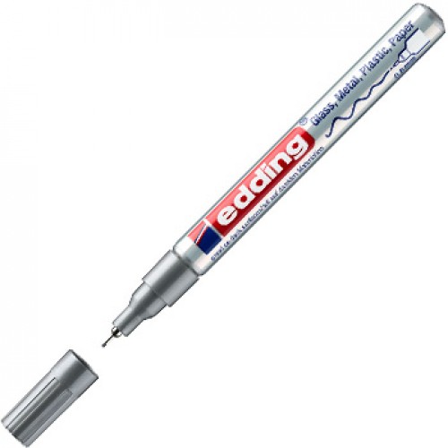 Marcador Permanente Fino Edding 780 0,8mm Prata 1un