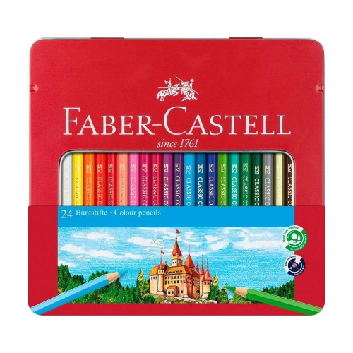 Lápis Cor 24un Cx Metal Faber-Castell 18cm