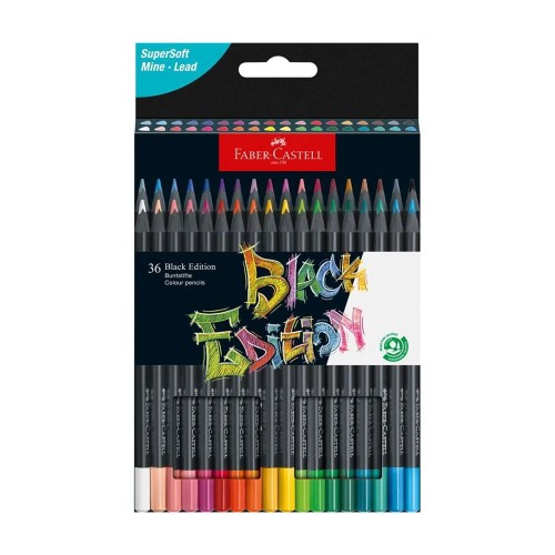 Lápis Cor 36un Cx Cartão Faber-Castell Black Edition 18cm