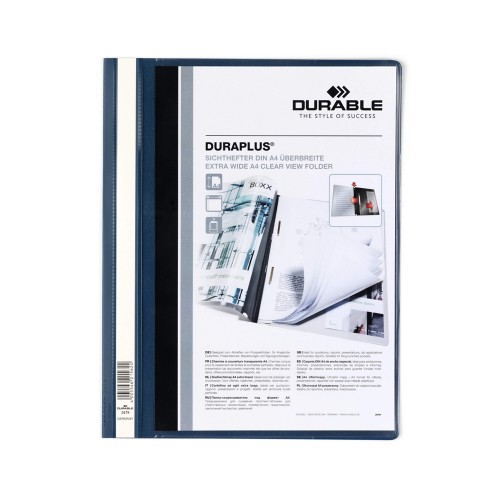 Classificador Capa Transparente Azul A4+ Durable Duraplus 1u