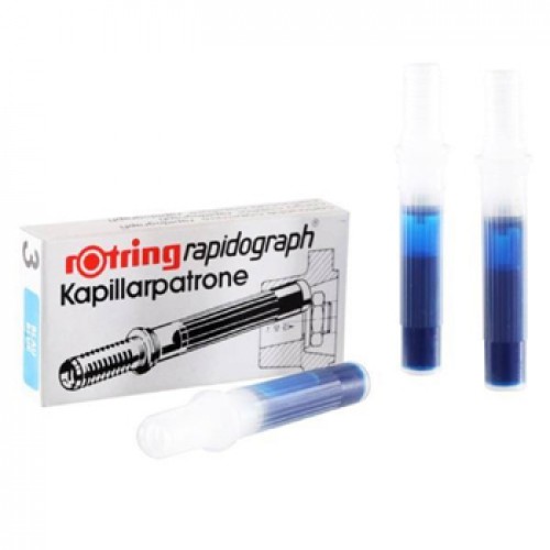 Cartucho Tinta Rotring 1:10 Azul Cx 3un