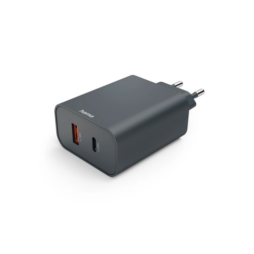 Carregador USB-A + USB-C PD 45W Rápido Cinza