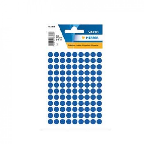 Etiquetas Redondas 08mm Azul Herma1833 540un