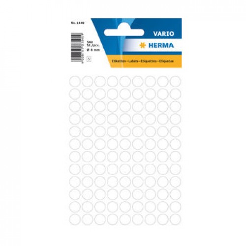 Etiquetas Redondas 08mm Branco Herma1840  540un