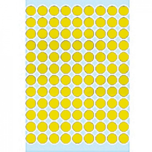 Etiquetas Redondas 08mm Amarelo Herma1841 540un