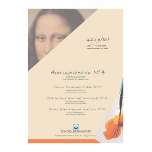 Bloco Papel Pintura Acrilica 17x24cm 420gr 20Folhas
