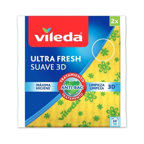 Pano Multiusos 35x40cm Suave Amarelo Ultra Fresh Vileda 2un