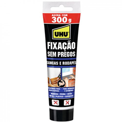 Cola Fixação sem Pregos Sancas e Rodapés UHU Creme 300g