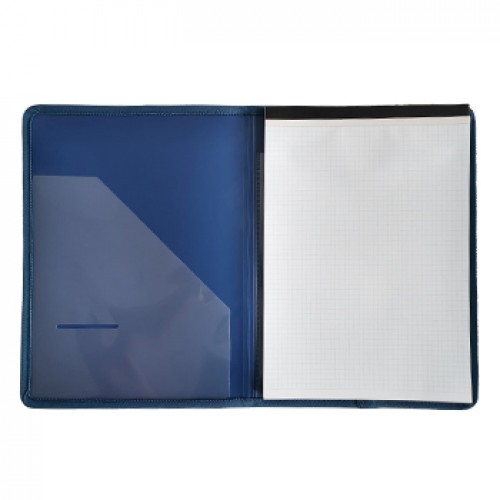 Capa A4 com Bloco de Notas e Bolsa Interior Azul