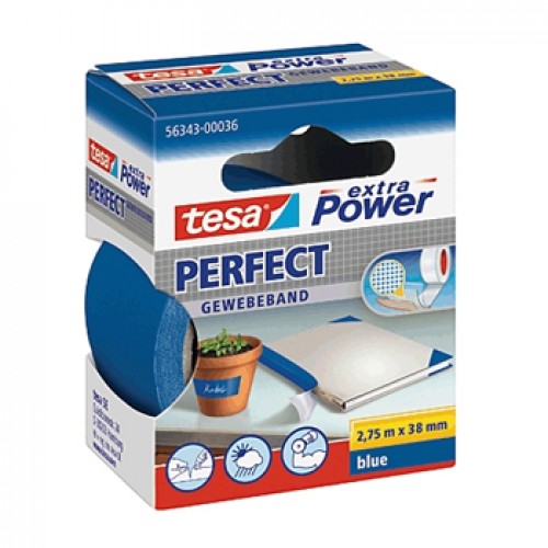Fita Adesiva Tecido 38mmx2.75m Extra Power Tesa Azul