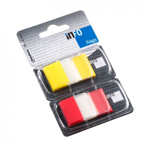 Separadores Adesivos 25x43mm Amarelo e Vermelho 50un