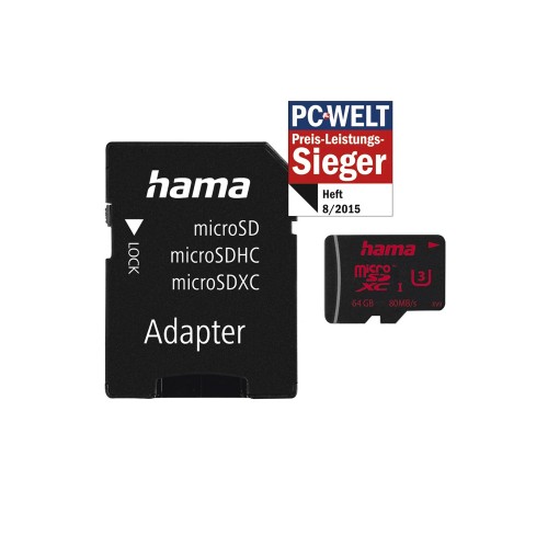 Cartão Memória micSDXC 64GB Hama + Adaptador