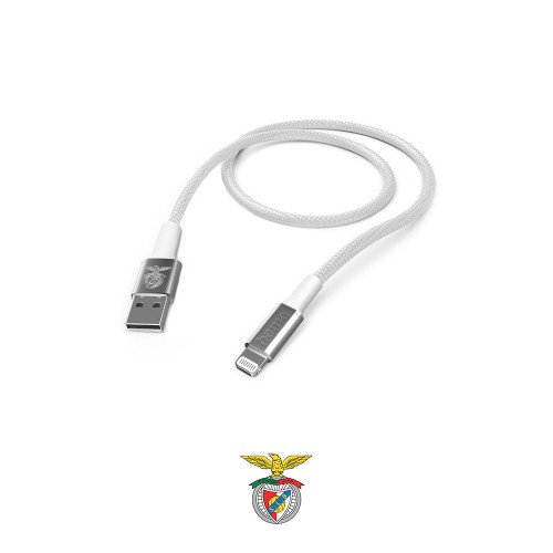 Cabo USB-A 2.0 para Lightning Nylon Benfica 2m Branco