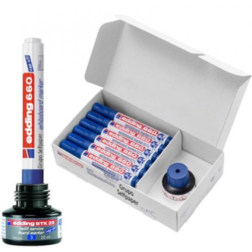 Marcador Quadros Brancos Edding 660 1,5-3mm Azul 20un+15