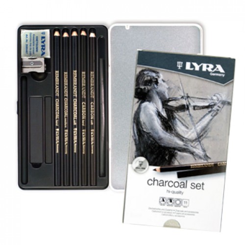 Lápis LYRA Rembrandt Set Carvão Cx Metal 11un
