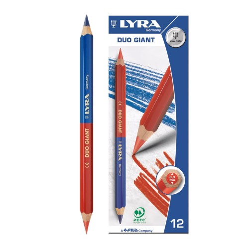 Lápis Bicolor Azul/Vermelho Lyra Duo Grande 1un