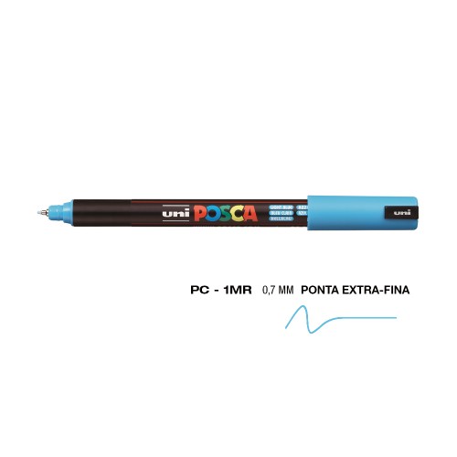 Marcador Uniball Posca PC-1MR 0,7mm Azul Claro (8) 1un