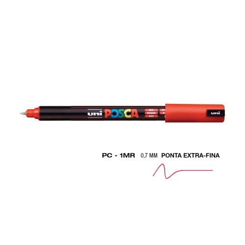 Marcador Uniball Posca PC-1MR 0,7mm Vermelho (15) 1un
