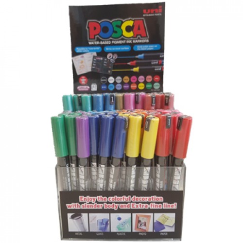 Marcadores Uniball Posca PC-1MR 0,7mm Sortido Expositor 80un