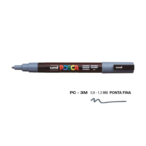 Marcador Uniball Posca PC-3M 0,9mm Cinza Slate (61) 1un