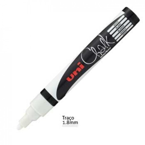 Marcador Giz UNI PWE-5M 1,8-2,5mm Branco 1un