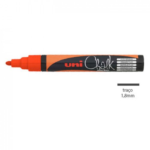 Marcador Giz UNI PWE-5M 1,8-2,5mm Laranja Fluorescente 1un