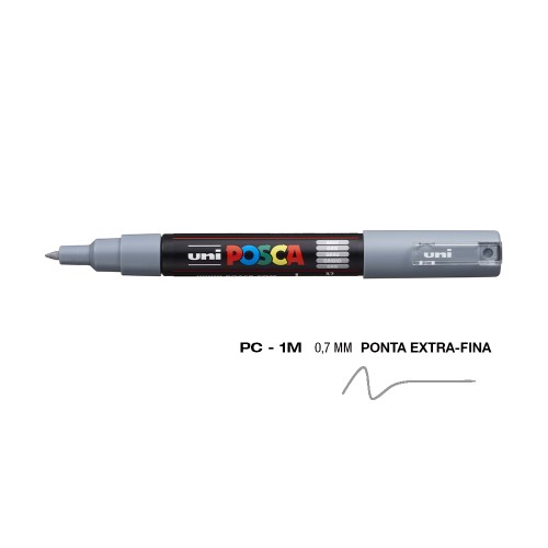 Marcador Uniball Posca PC-1M 0,7mm Cinza (37) 1un