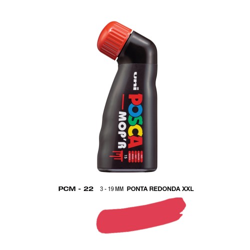 Marcador Uniball Posca MopR PCM-22 19mm Vermelho (15) 1un