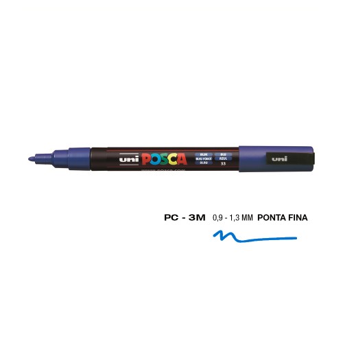 Marcador Uniball Posca PC-3M 0,9mm Azul (33) 1un
