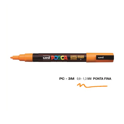 Marcador Uniball Posca PC-3M 0,9mm Amarelo Brilhante (3) 1un