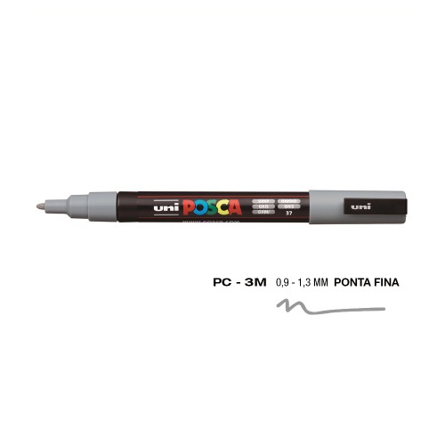 Marcador Uniball Posca PC-3M 0,9mm Cinza (37) 1un