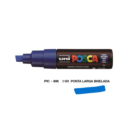 Marcador Uniball Posca PC-8K 8mm Azul (33) 1un