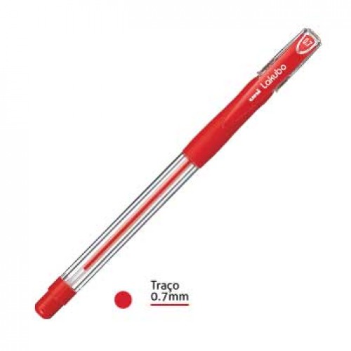 Esferográfica Uni Lakubo SG100 RuberGrip Vermelho 0,7mm 12un