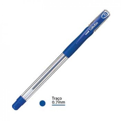 Esferográfica Uni Lakubo SG100 RuberGrip Azul 0,7mm 12un
